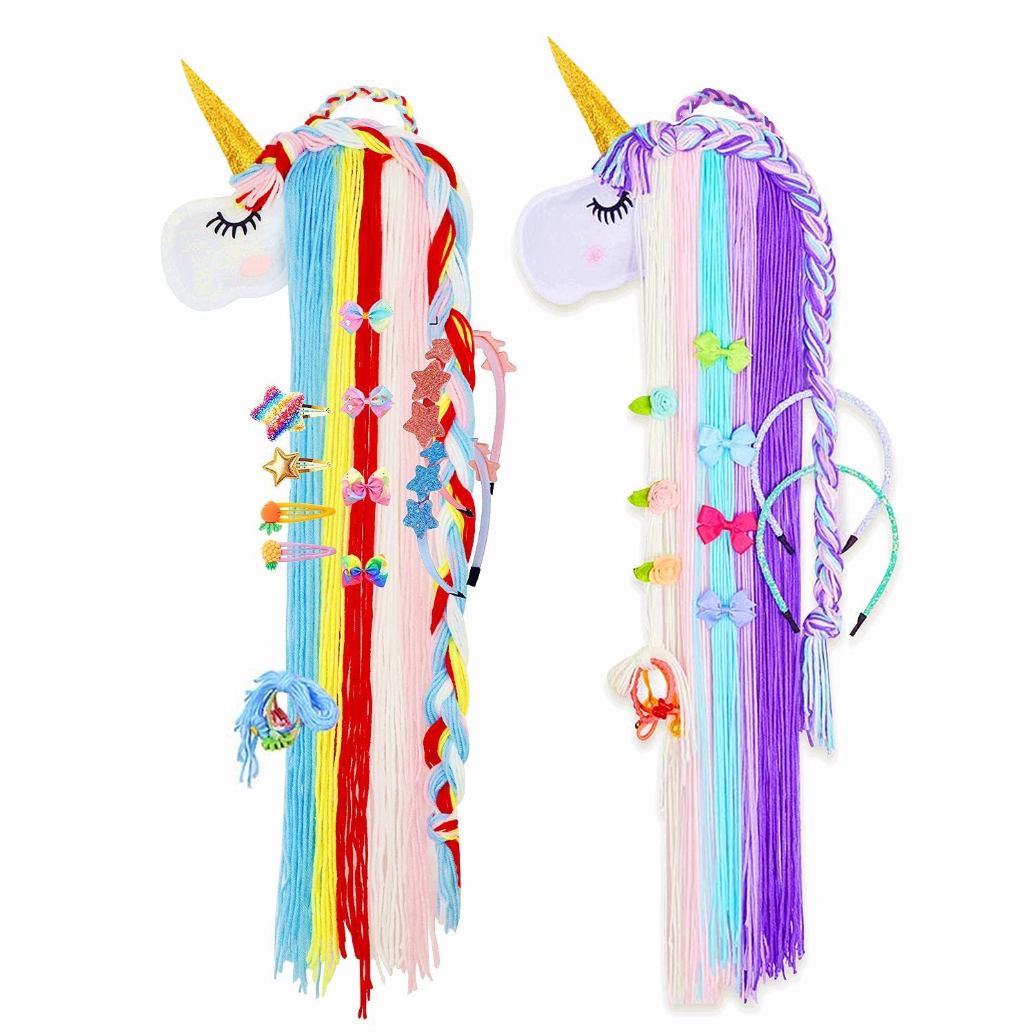 Unicorn Hair Accessories Organizer – Rainbow Hanging Storage Holder 🦄🌈✨ - Image 2