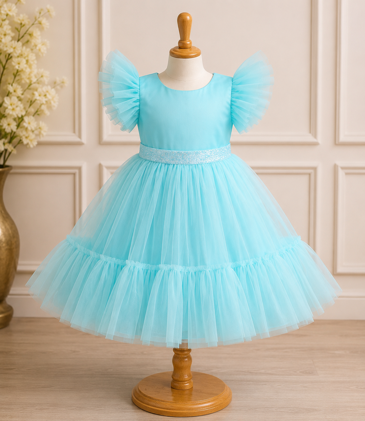 Sky Blue Layered Frock