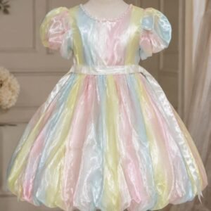 Pastel Rainbow Printed Frock