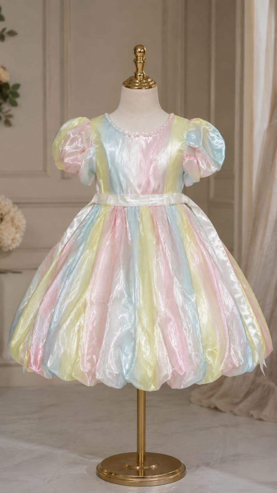 Pastel Rainbow Printed Frock