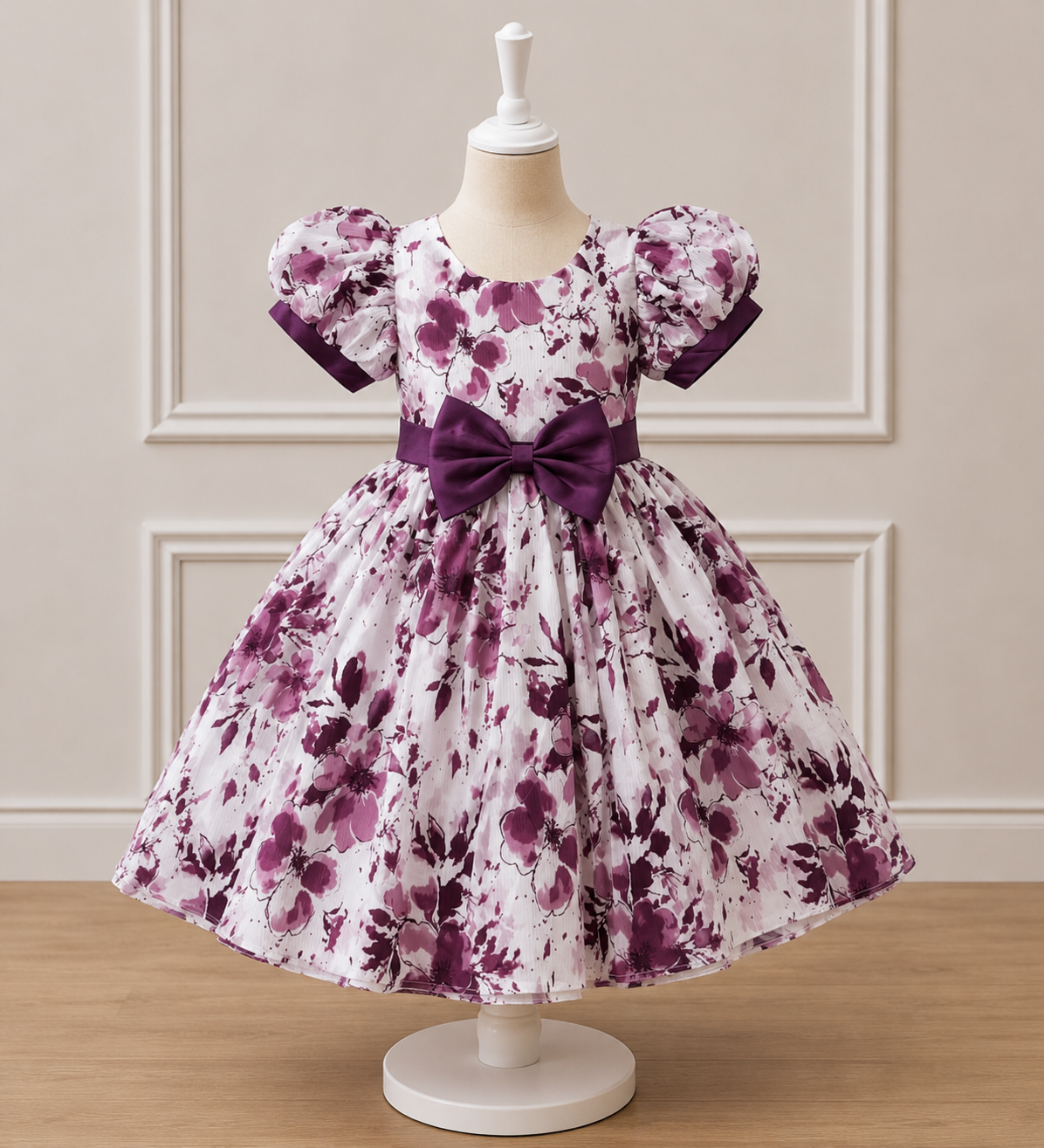 Elegant Floral Party Frock - Image 3