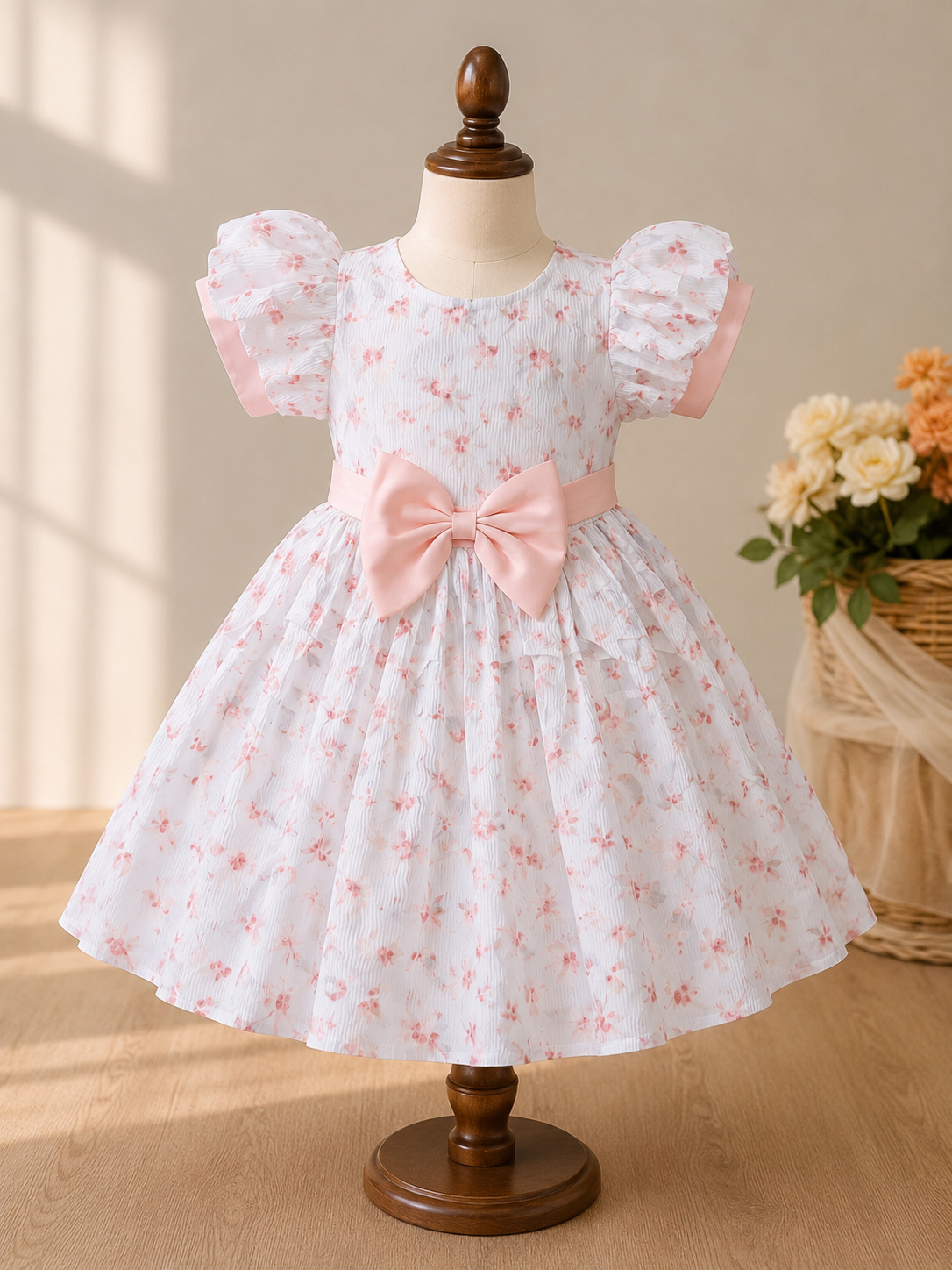Elegant Floral Party Frock - Image 2