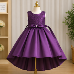 Elegant Purple Silk Frock