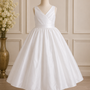 Elegant White Silk Frock