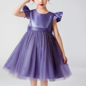Elegant Purple Tulle Frock