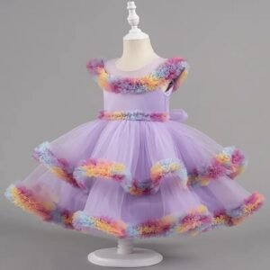 Pastel Rainbow Ruffle Frock