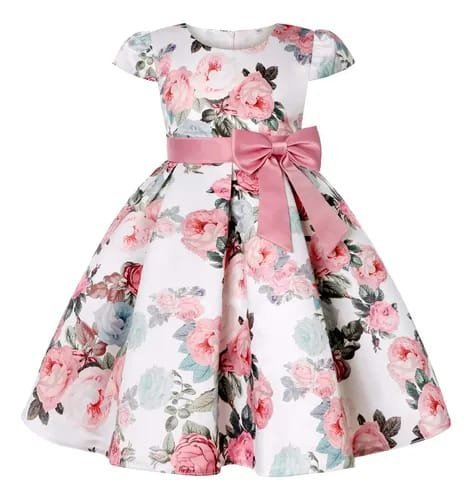 Elegant Floral Pink Frock - Image 2