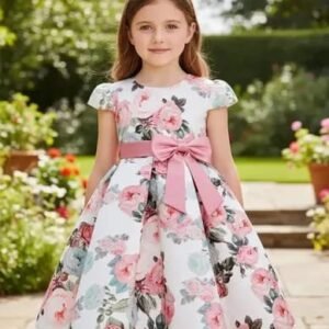 Elegant Floral Pink Frock