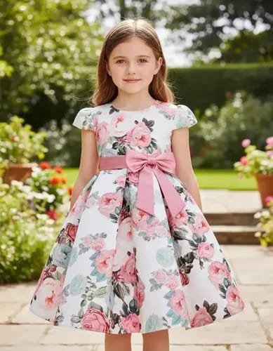 Elegant Floral Pink Frock