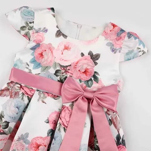 Elegant Floral Pink Frock - Image 3