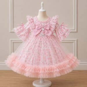 Floral Printed Tulle Frock