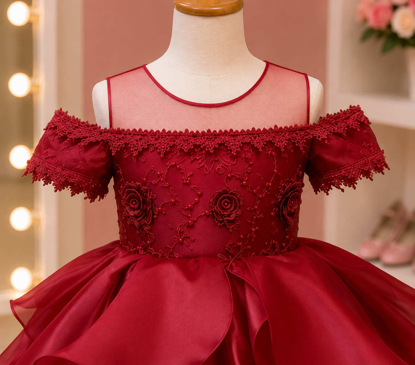 Elegant Off Shoulder Frock - Image 2