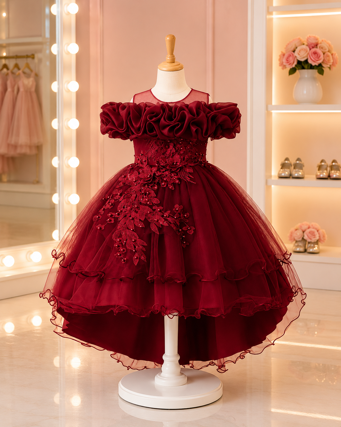 Luxury Ruffle Embroidery Frock - Image 3