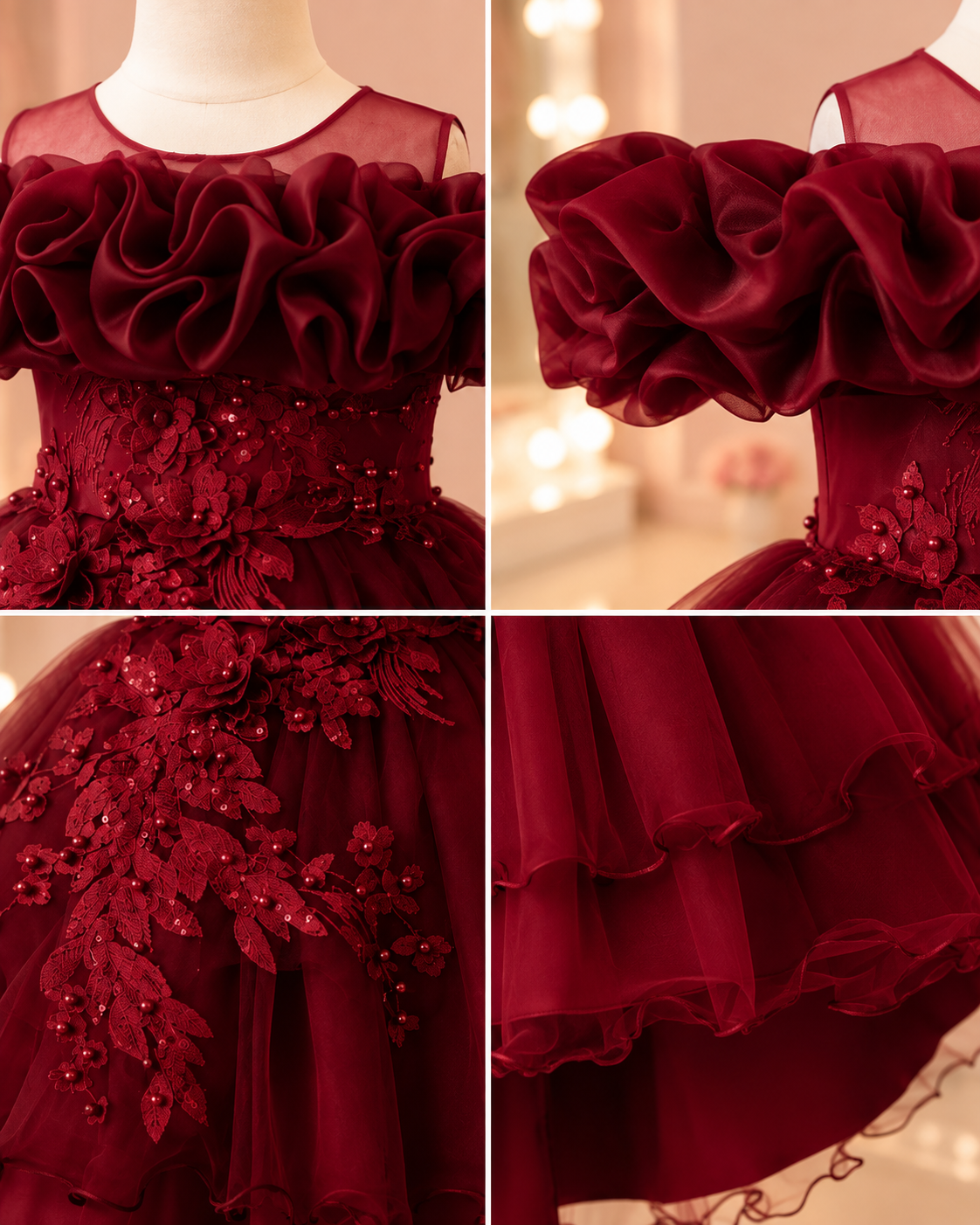 Luxury Ruffle Embroidery Frock - Image 4