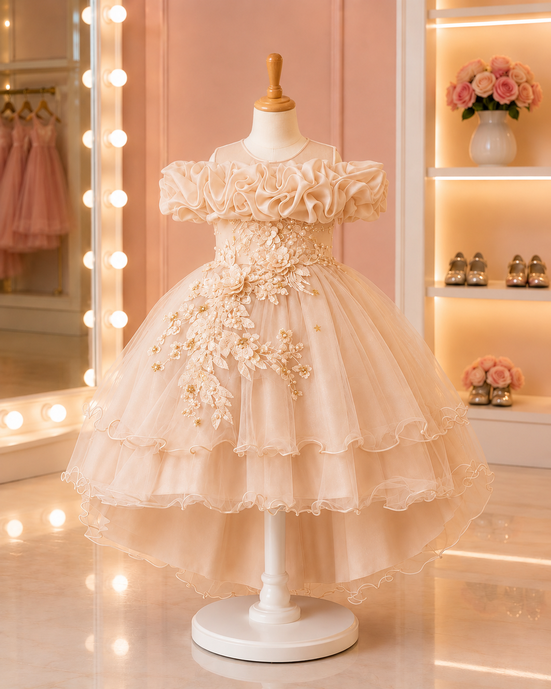 Luxury Ruffle Embroidery Frock - Image 5