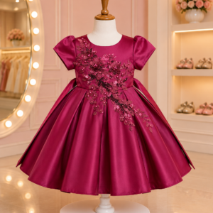 Elegant Floral Embroidered Frock