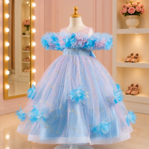 3d Floral Party Princess Frock