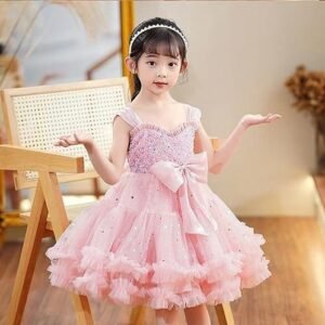 Sparkling Sequin Butterfly Bow Frock