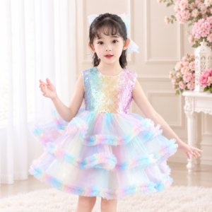 Sparkling Pastel Rainbow Tulle Frock