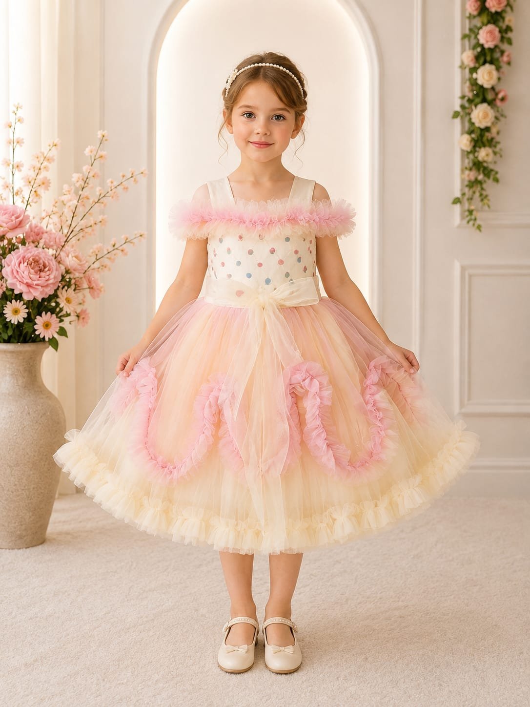 Dreamy Pastel Bow Tulle Frock - Image 5