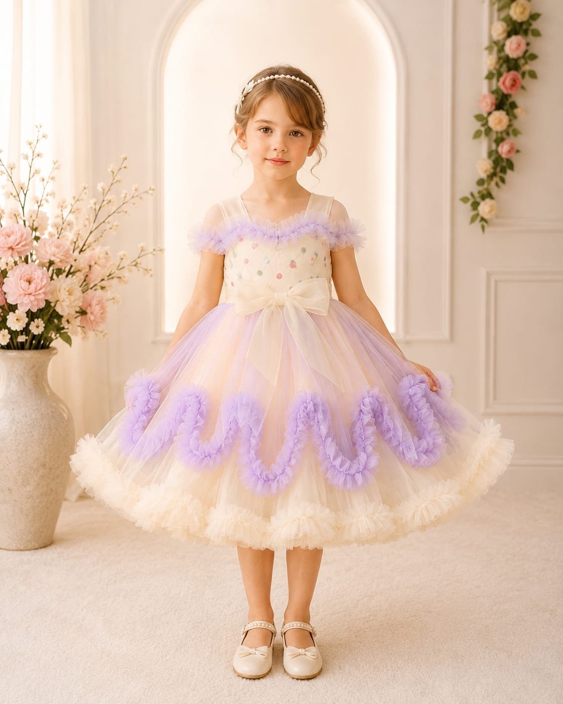 Dreamy Pastel Bow Tulle Frock - Image 3