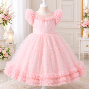 Elegant Sparkle Pink Princess Frock