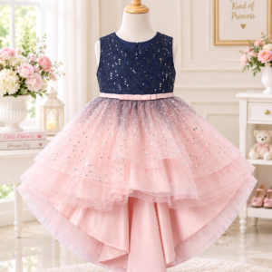 Navy Blue & Blush Pink Sparkle Frock