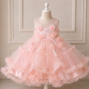 Elegant Floral Tulle Party Frock