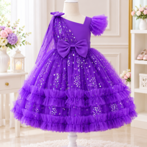 Elegant Princess Ruffle Party Frock