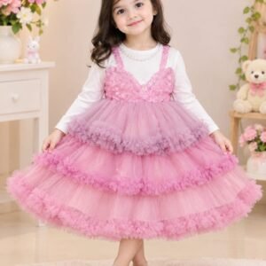 Two-Tone Layered Tulle Party Frock