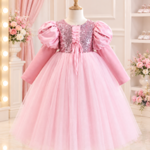 Sparkling Pink Tulle Party Dress