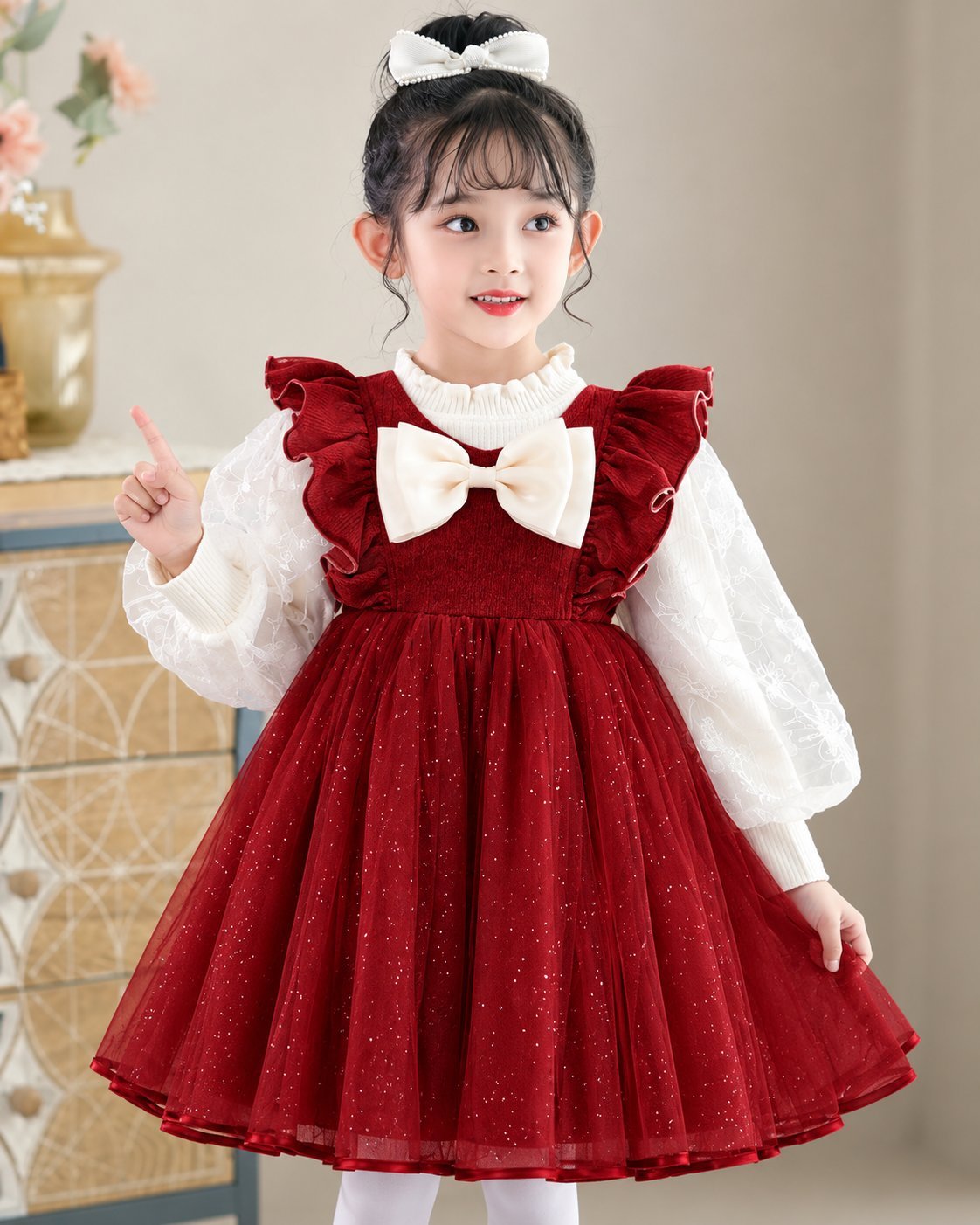 Ruffled with Glitter Princess Frock