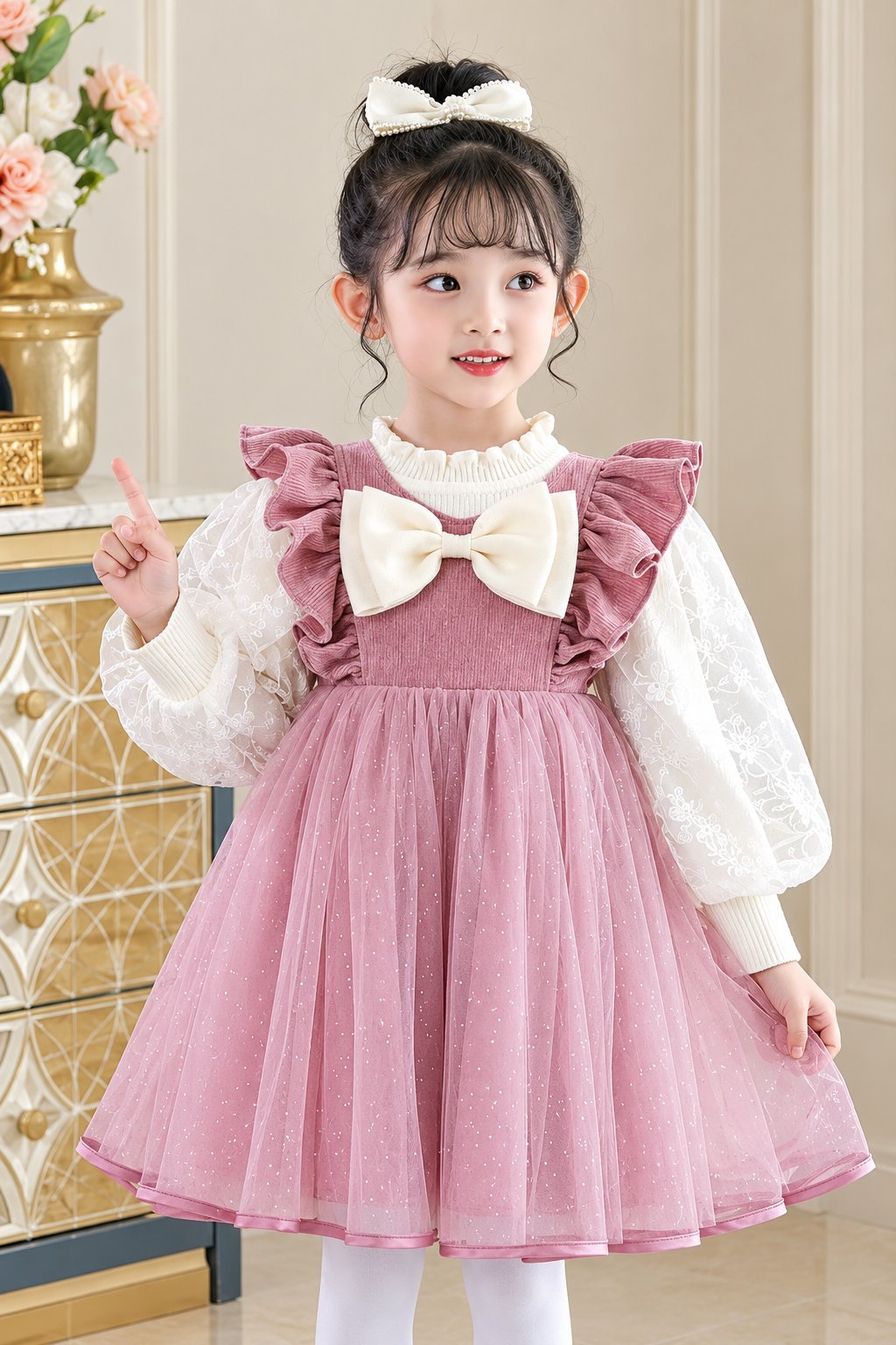 Ruffled with Glitter Princess Frock - Image 2